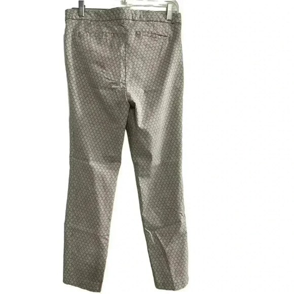 Adrienne Vittadini Stretchy Straight Pants  - Gray and White geo pattern-Size 10 - Picture 8 of 9